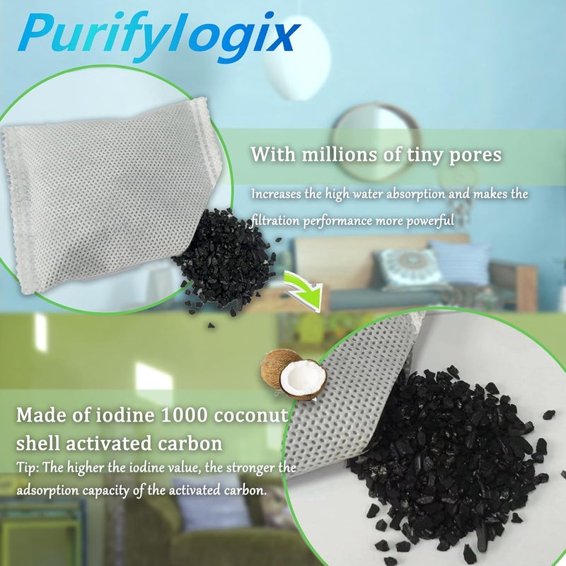PurifyLogix 6PCS Activated Charcoal Odor Absorber Bags Compatible with Modkat Flip Cat Litter Box Kit, Natural Freshest Coconut shell Charcoal Bags, Absorb Odors/Control Damp from Pets/Keep Home Fresh - Image 3